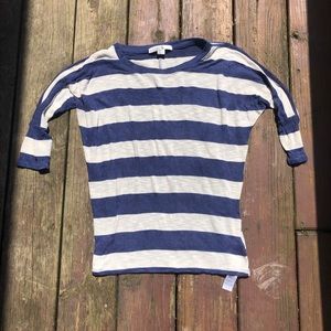 blue and white striped top size small